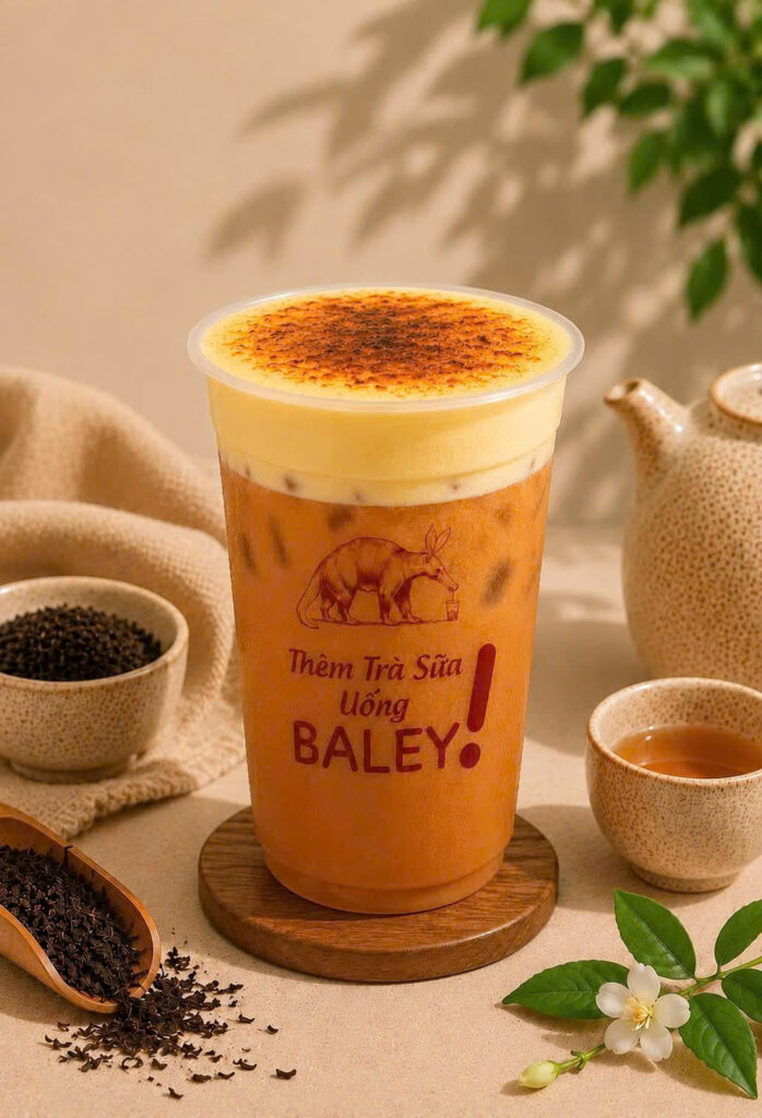 TRÀ ĐEN KEM TRỨNG NƯỚNG