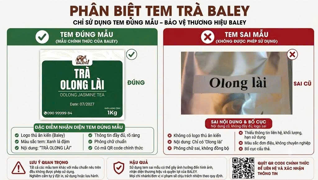 Phân biệt tem trà Baley