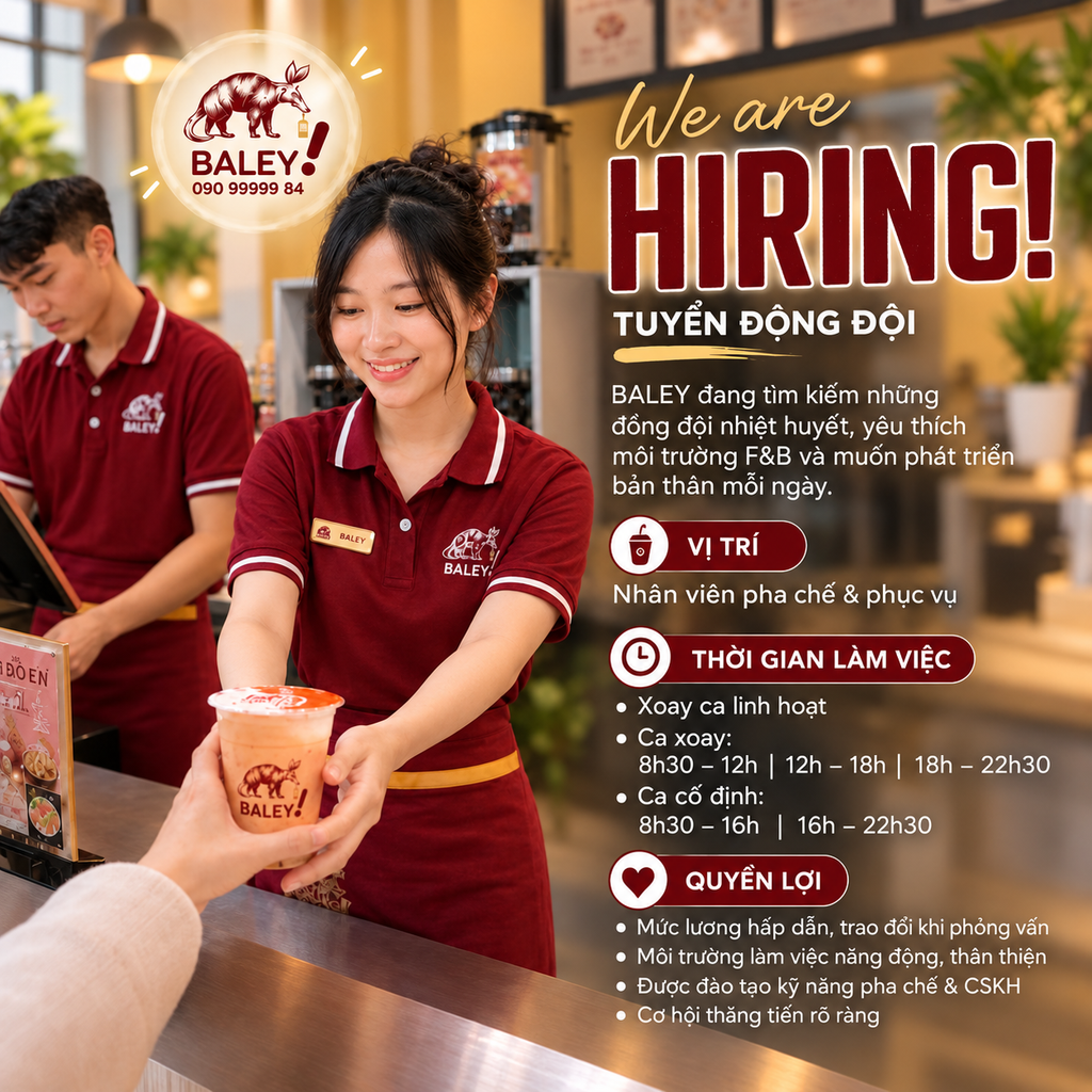tuyển nhân viên
gia nhập Baley